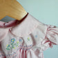 Vintage Pink Floral Embroidered Dress / 12m