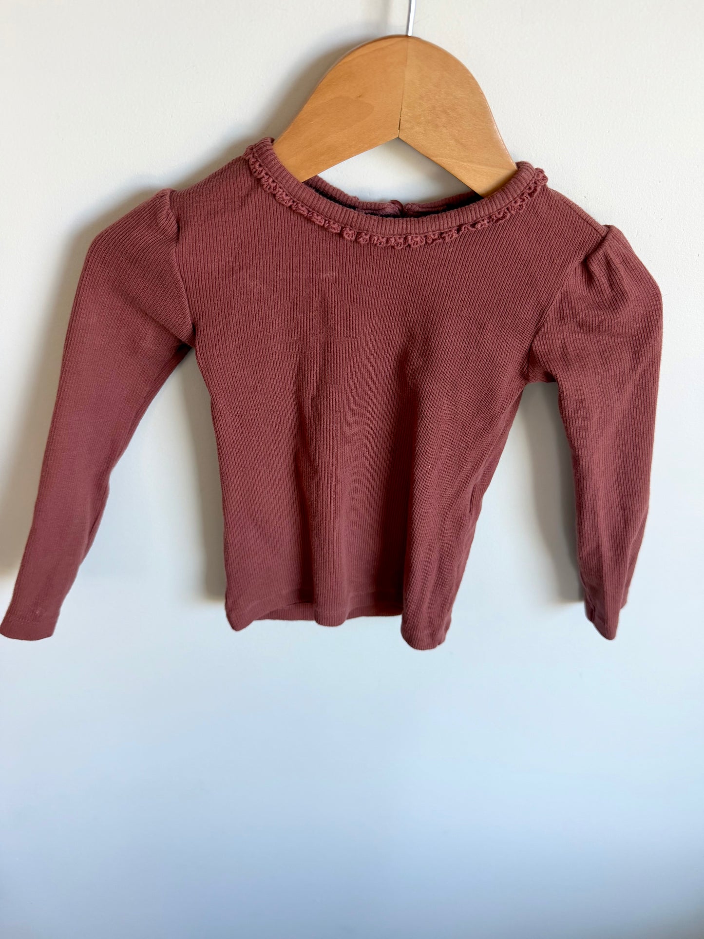 Long Sleeve Lace Neck Line Top / 24m