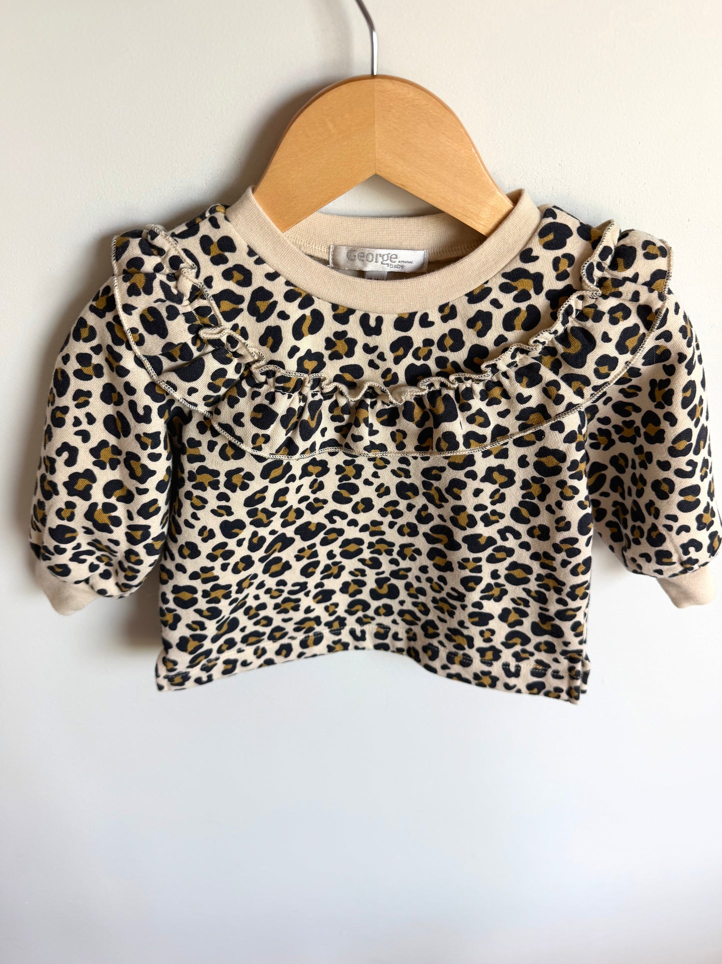 Ruffle Animal Print Long Sleeve / 12-18m