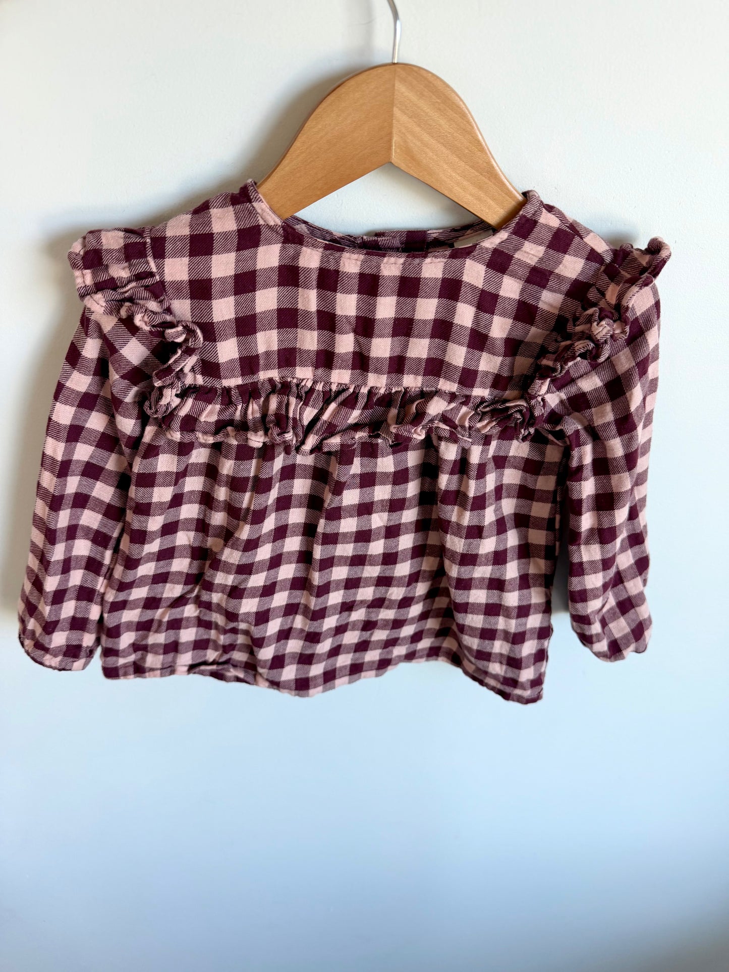 Checkered Grape Long Sleeve Top / 18-24m