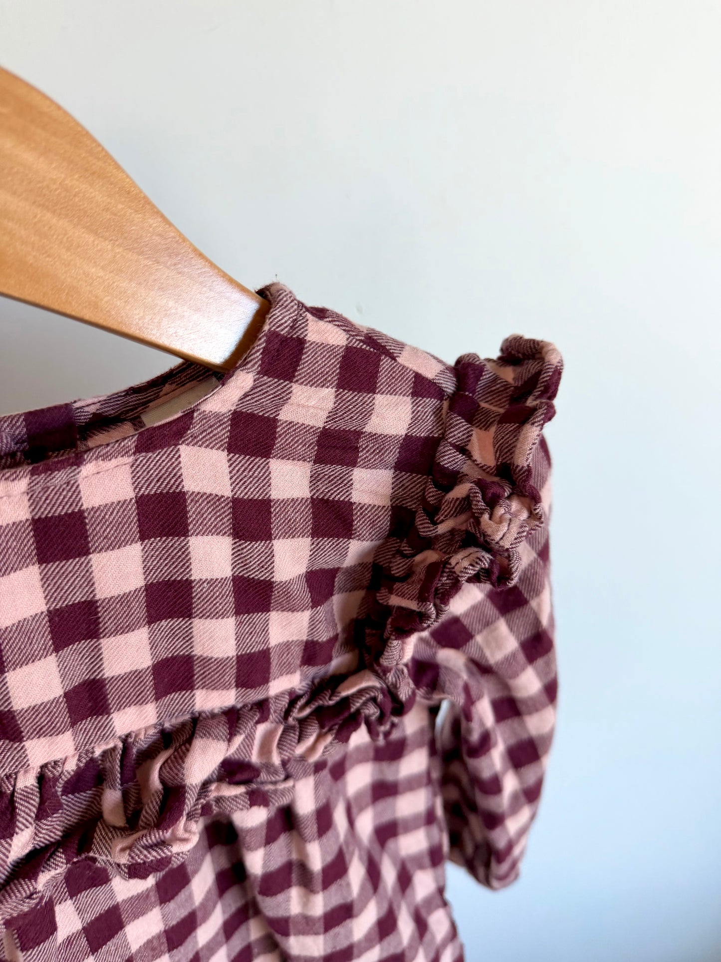 Checkered Grape Long Sleeve Top / 18-24m