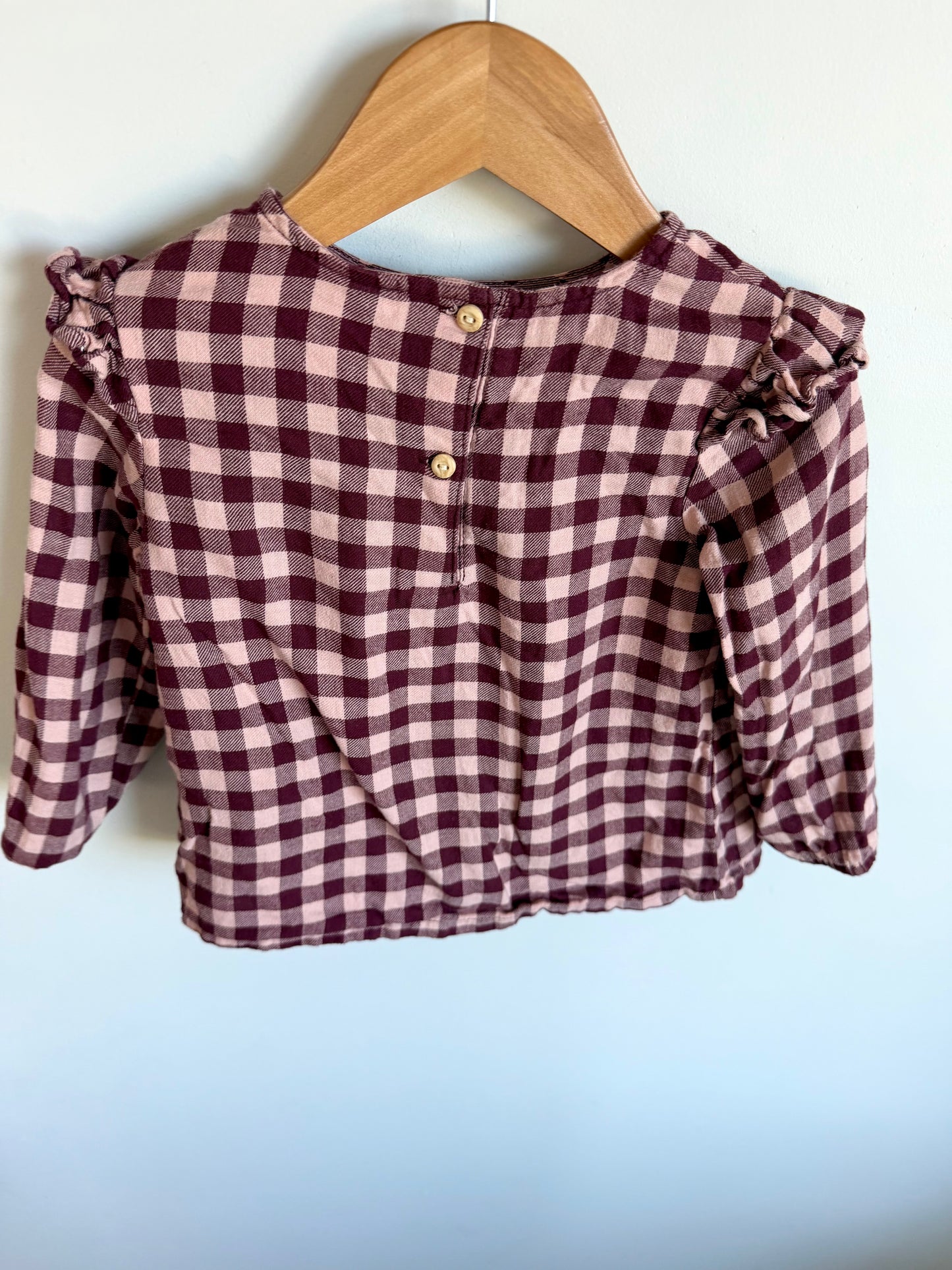 Checkered Grape Long Sleeve Top / 18-24m