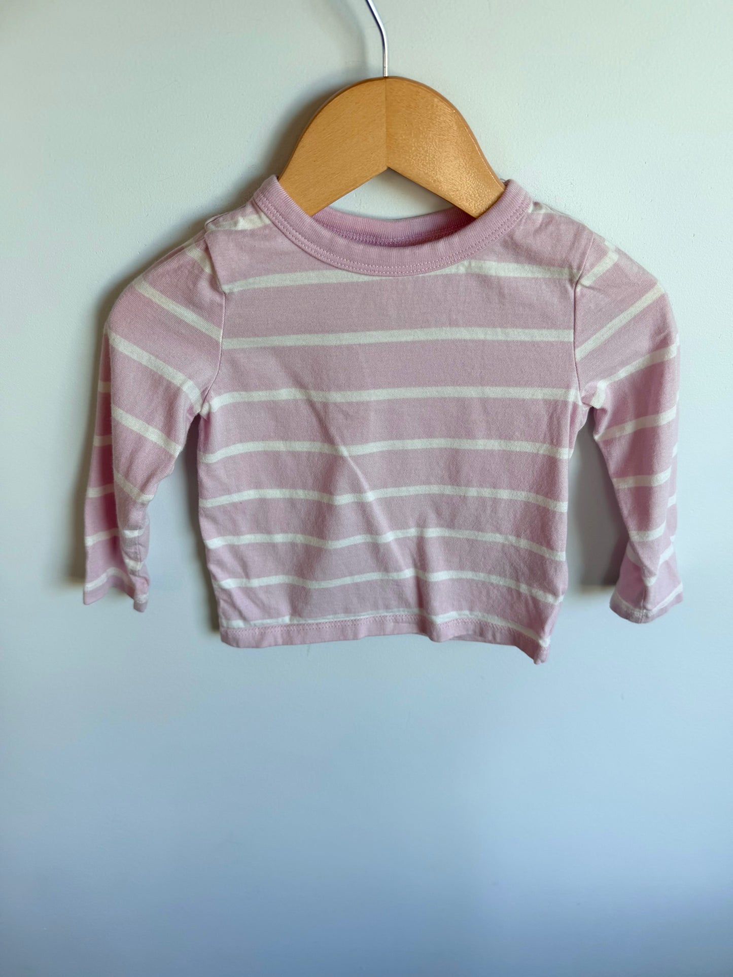 Pink Long Sleeve Striped Top / 12-18m