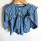 Chambray Ruffle Long Sleeve Top / 2T