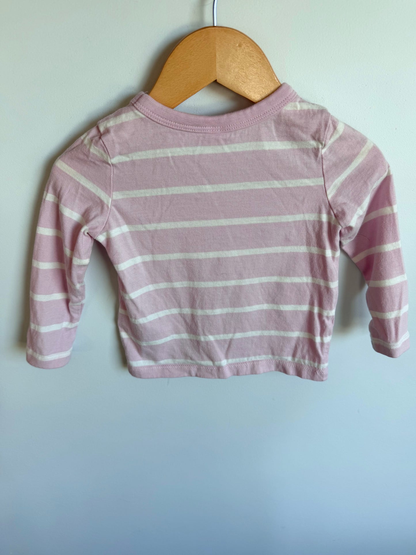 Pink Long Sleeve Striped Top / 12-18m