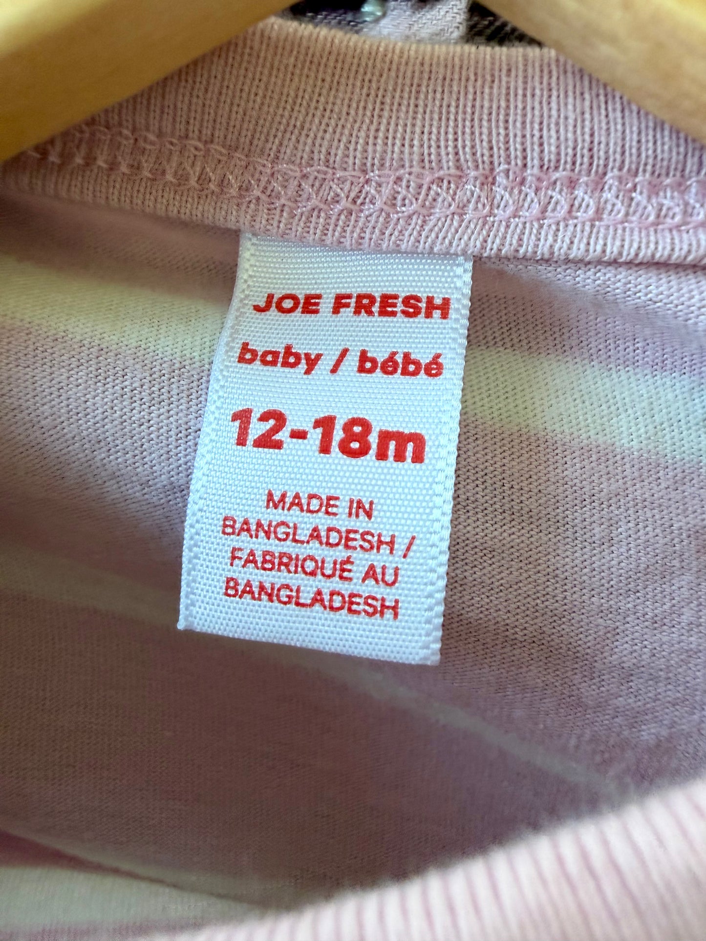 Pink Long Sleeve Striped Top / 12-18m