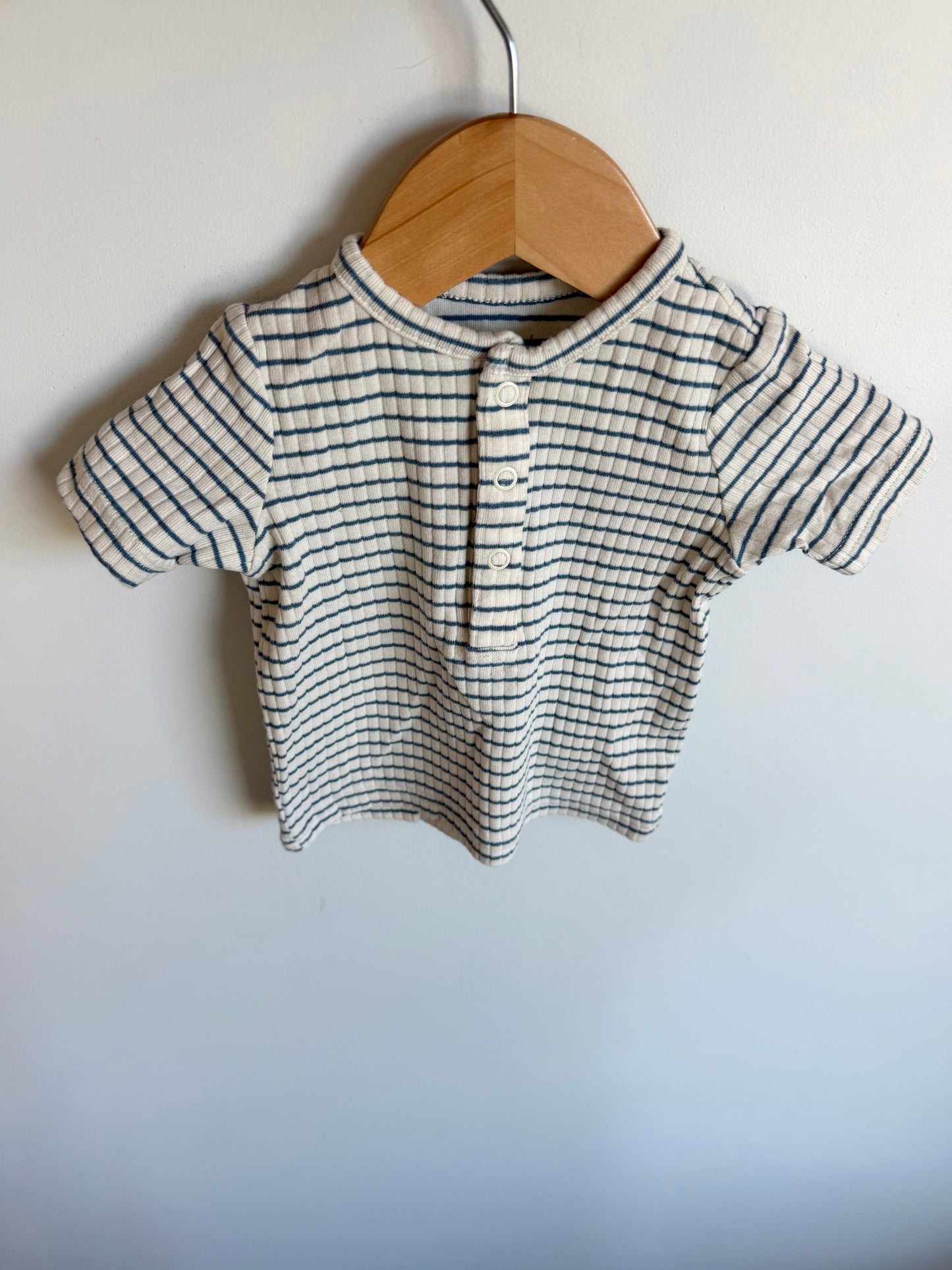 Striped Blue + Cream T-Shirt / 3m