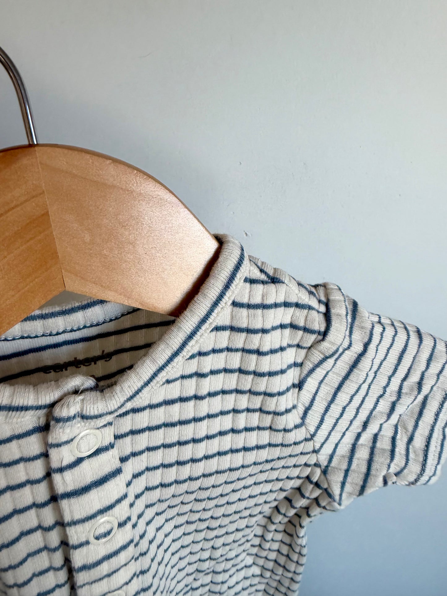 Striped Blue + Cream T-Shirt / 3m