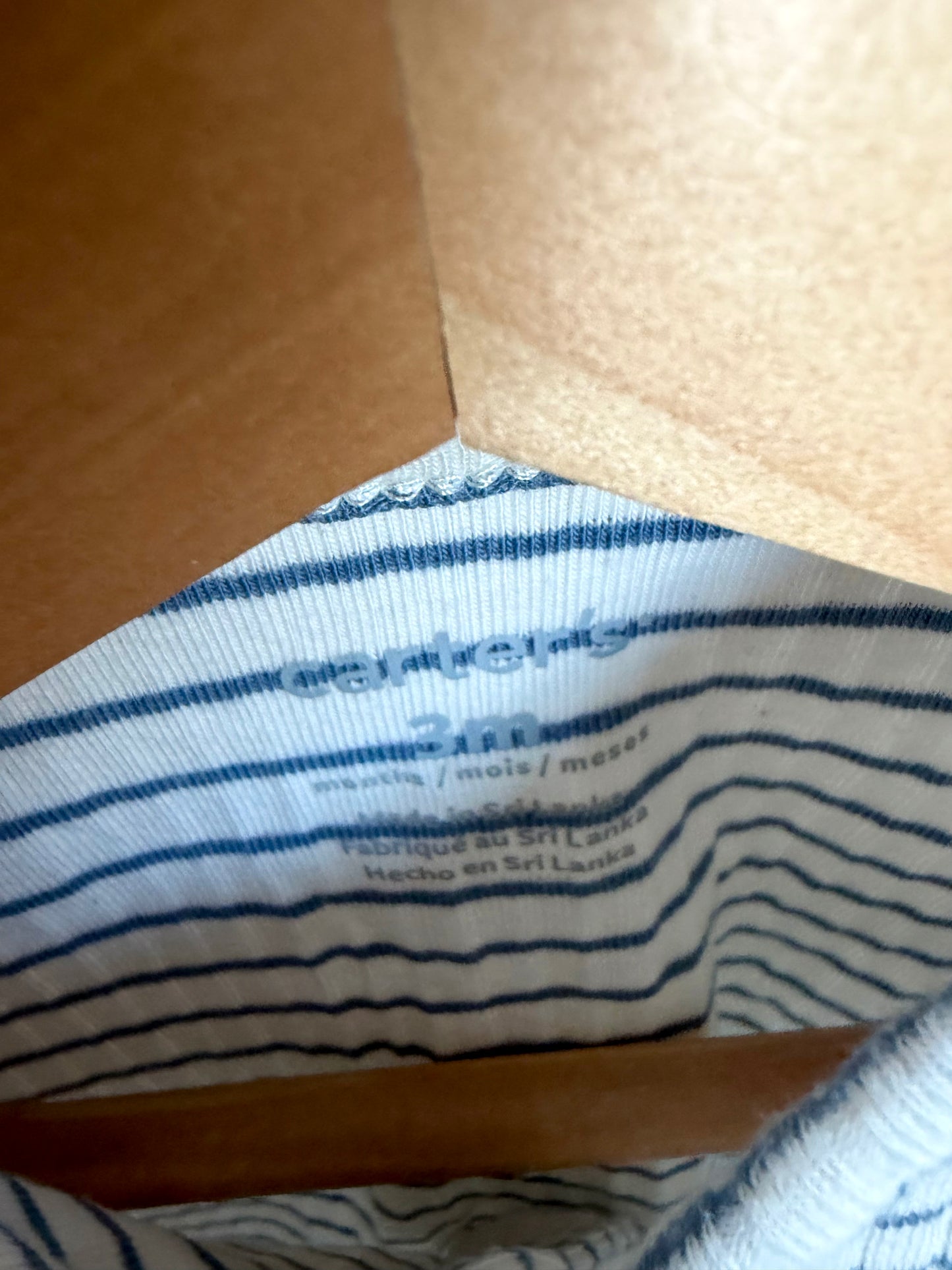 Striped Blue + Cream T-Shirt / 3m