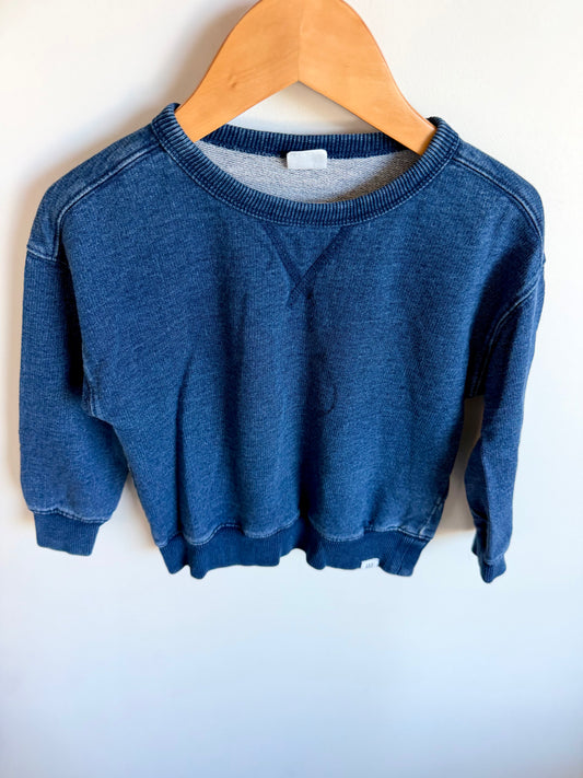 Gap Blue Faux Denim Crewneck / 3-4T