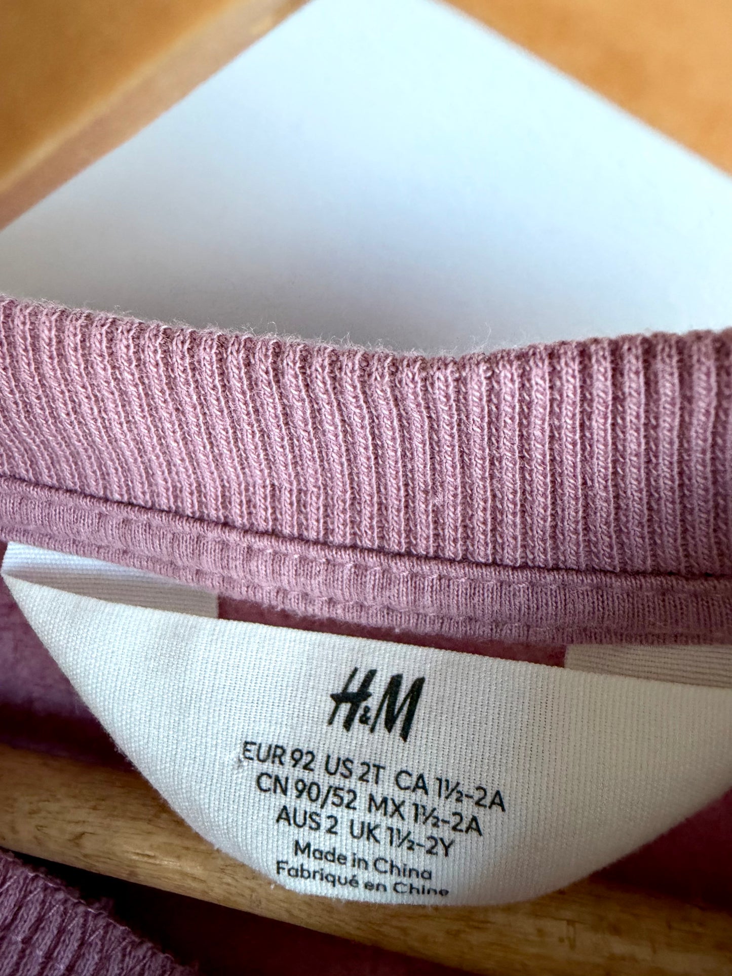 H&M Pink Ruffle Crewneck / 18m-2T