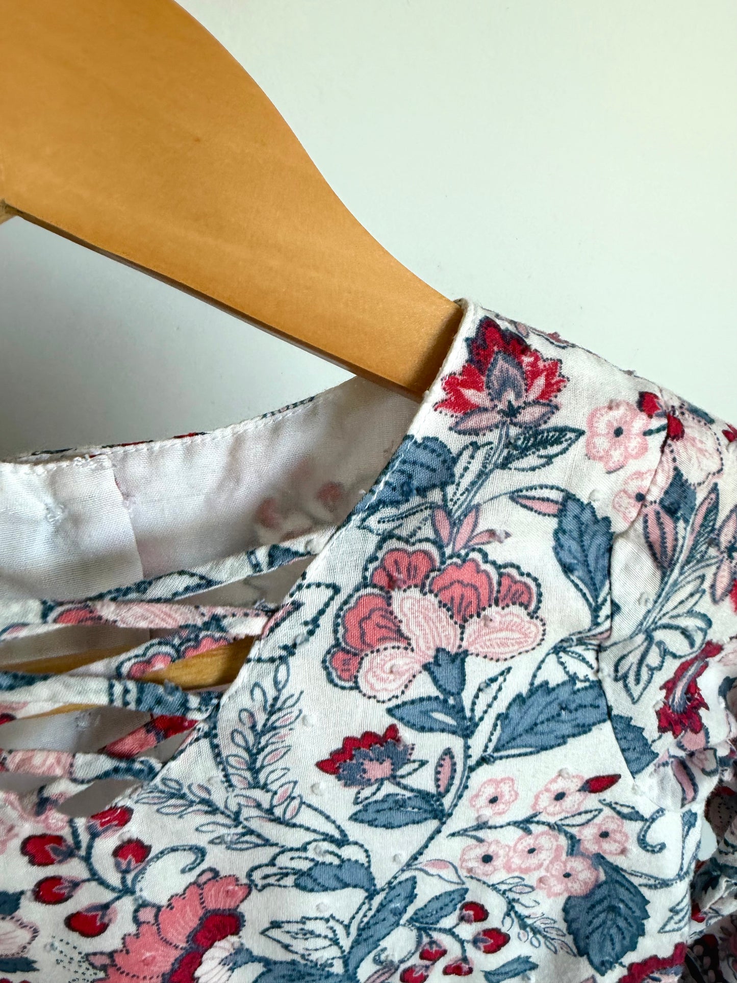 Flared Long Sleeve Floral Dress / 2T