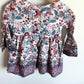 Flared Long Sleeve Floral Dress / 2T