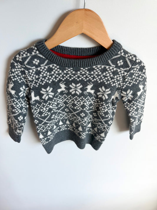 Deer Grey Sweater / 12-18m