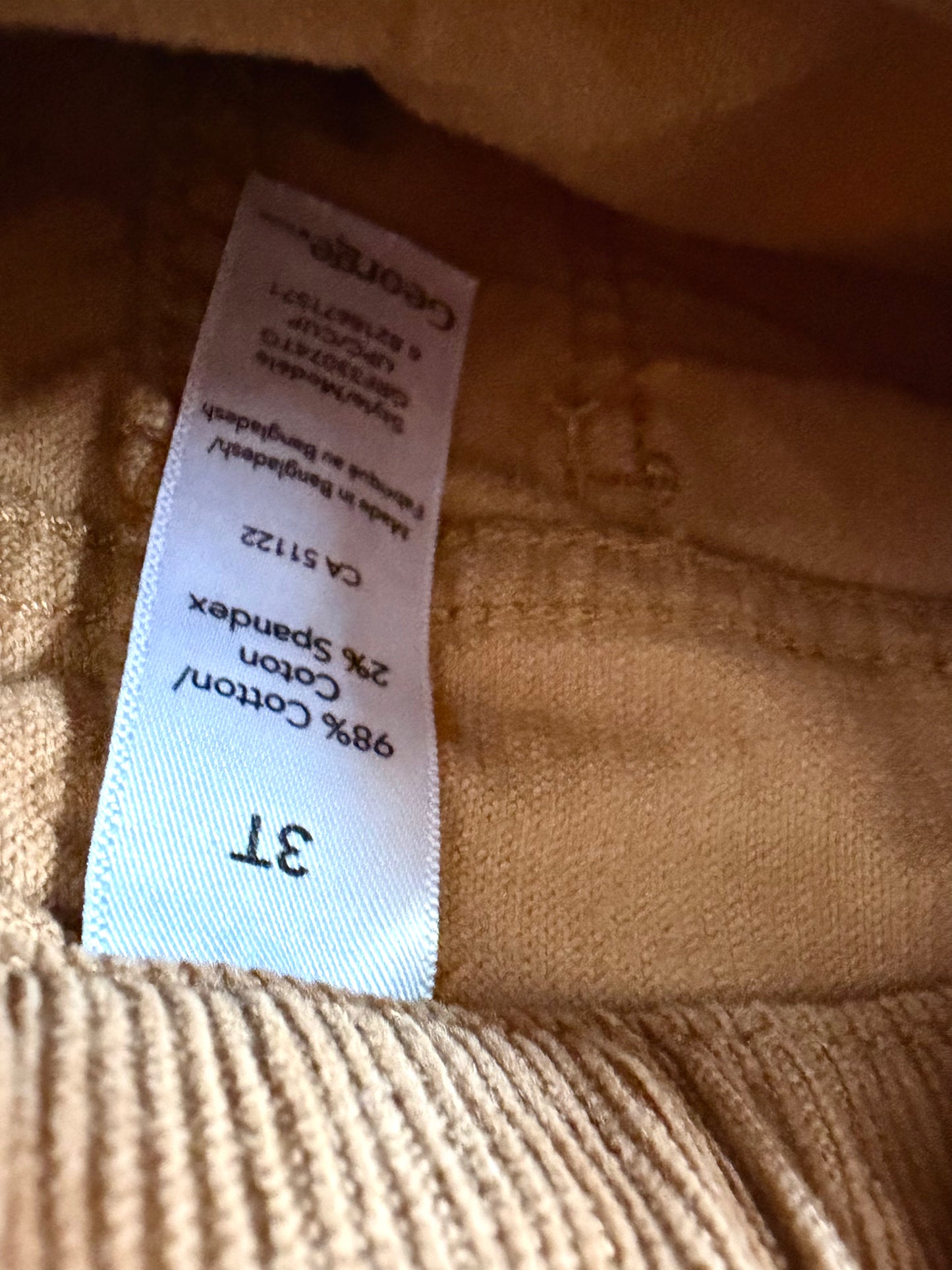 Fawn Cord Pants with Slight Flare / 3T