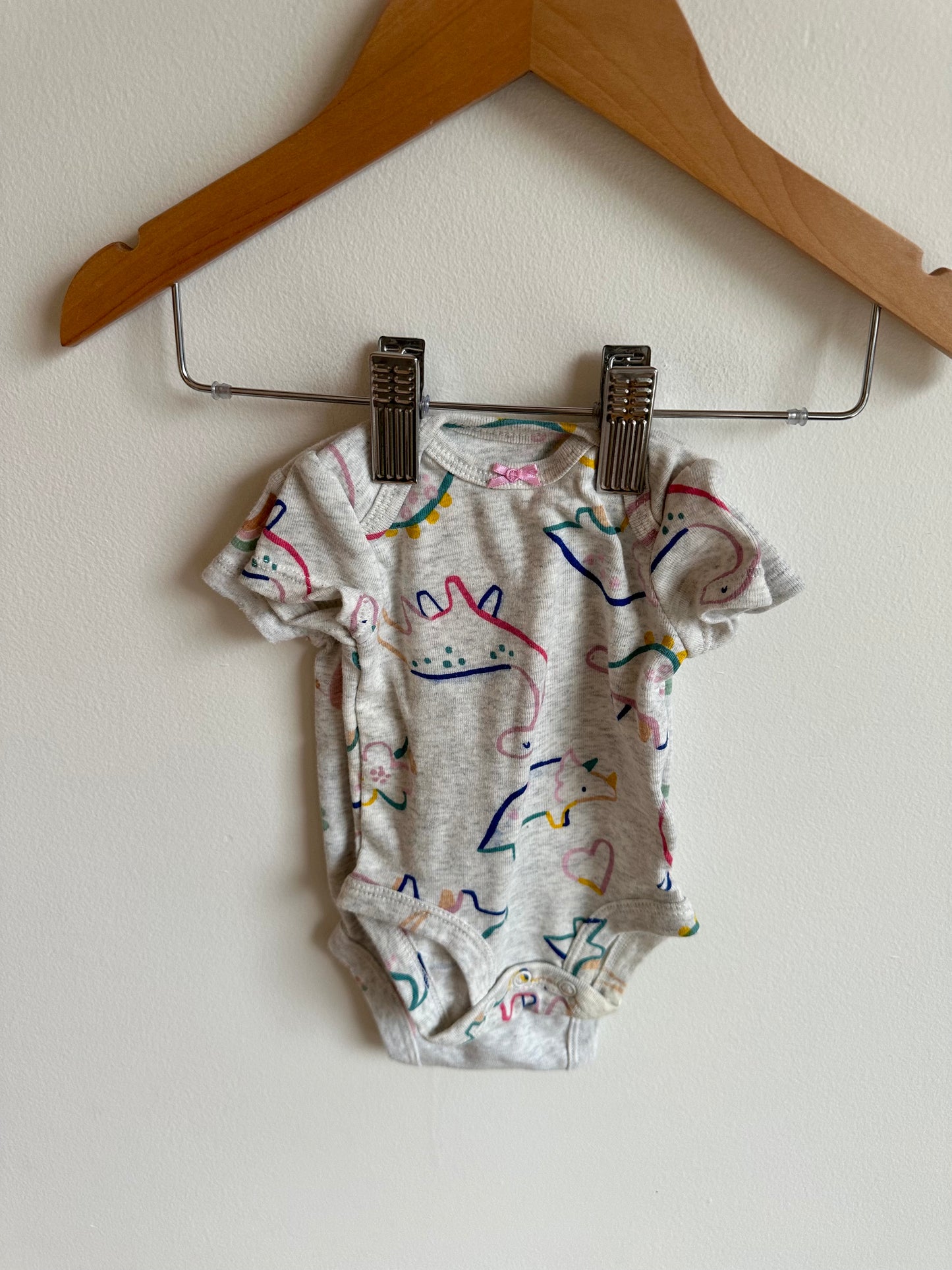 Dino + Elephant Bodysuits (Set of 2) / 0m