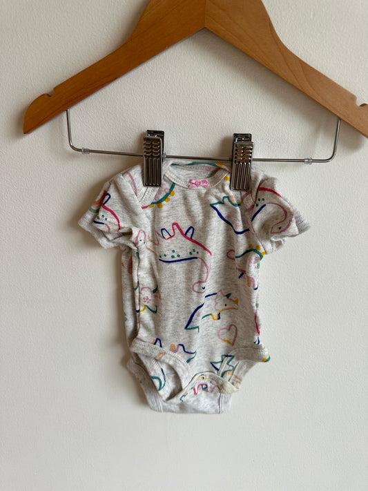 Dino + Elephant Bodysuits (Set of 2) / 0m