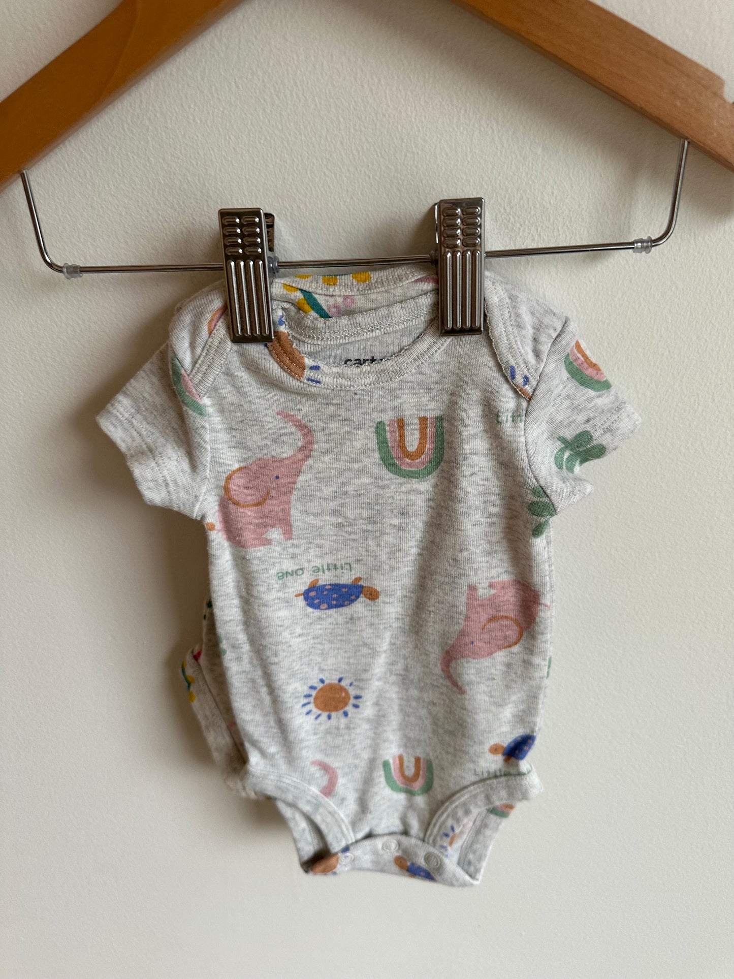 Dino + Elephant Bodysuits (Set of 2) / 0m