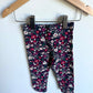 Red + White Flower Leggings / 6-12m