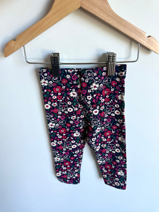 Red + White Flower Leggings / 6-12m
