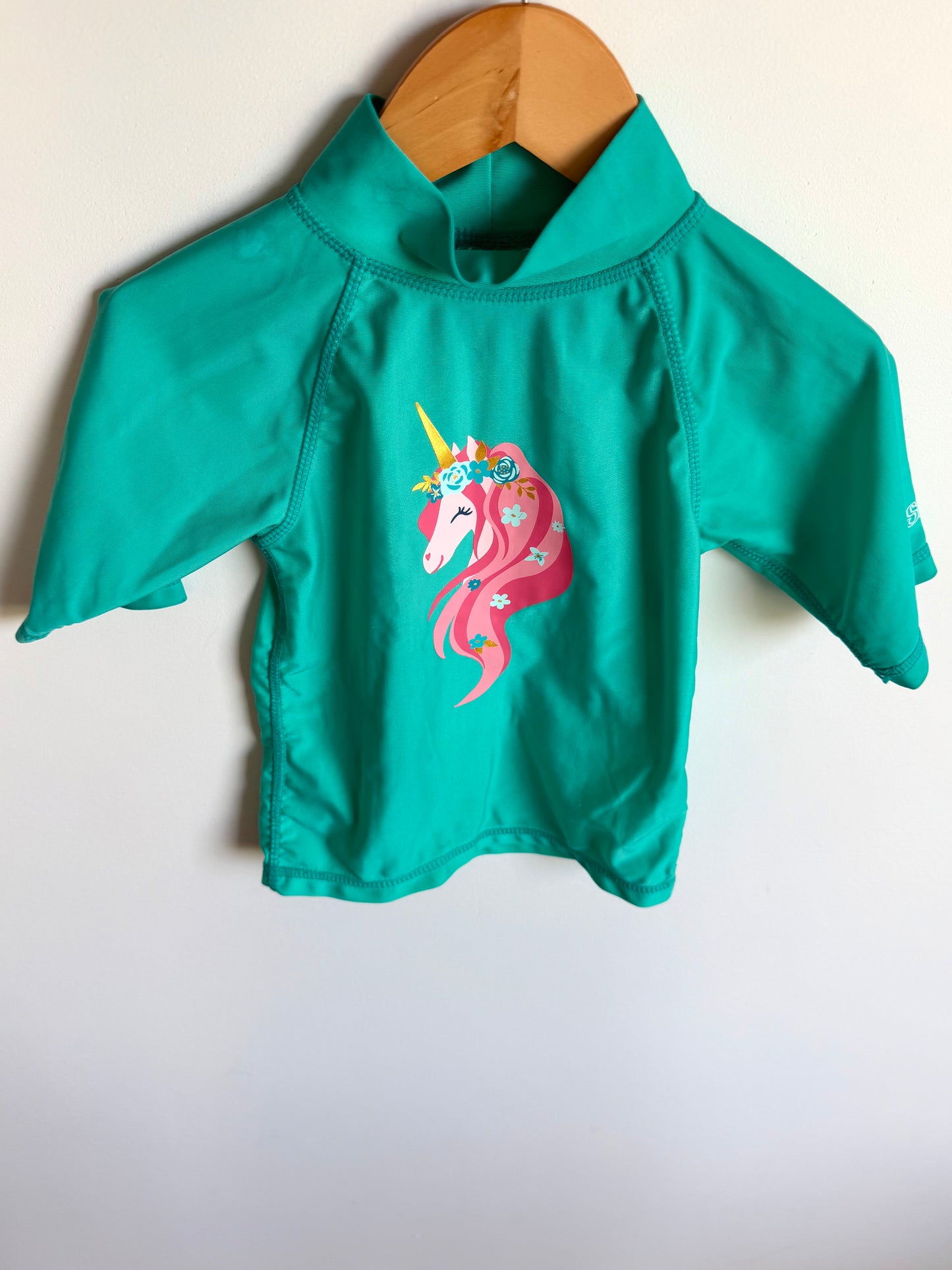 Teal Unicorn Swim Top / 4T