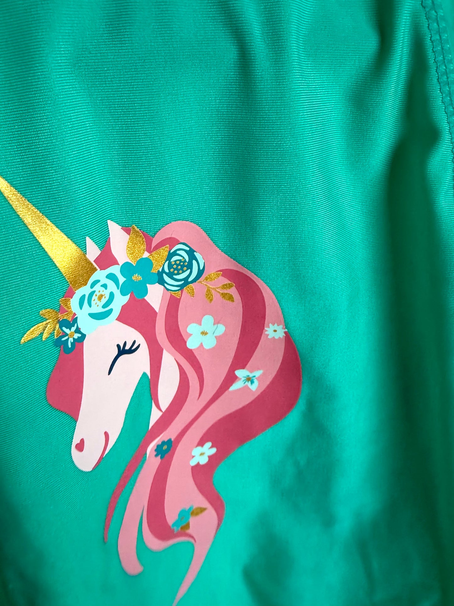 Teal Unicorn Swim Top / 4T