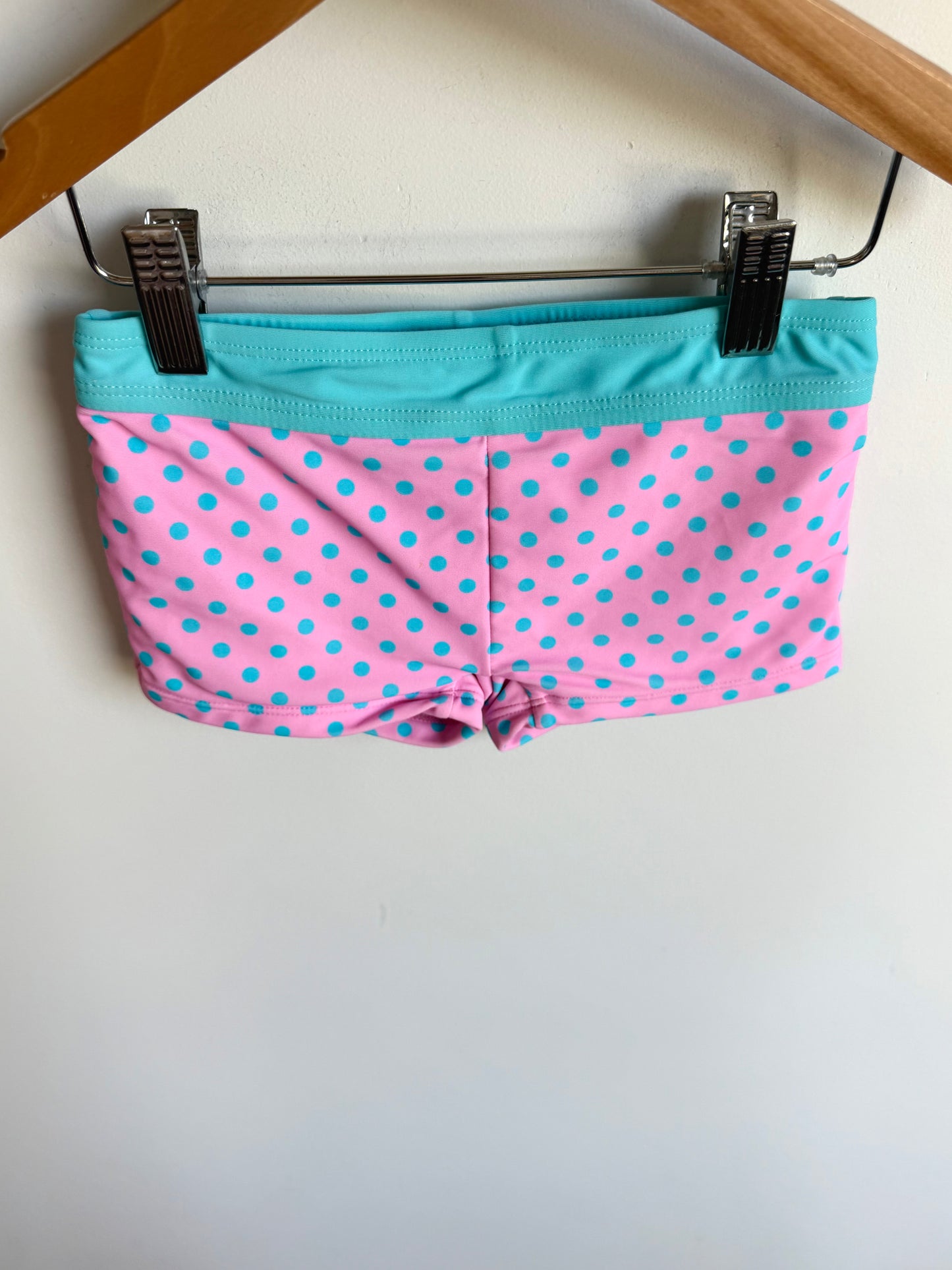 Cat Pocket Swim Top + Dotted Shorts Set / 4T