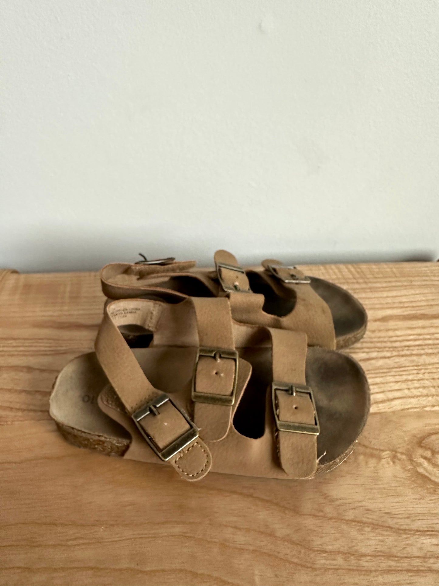 Faux Leather Light Brown Sandals / Size 9 Toddler