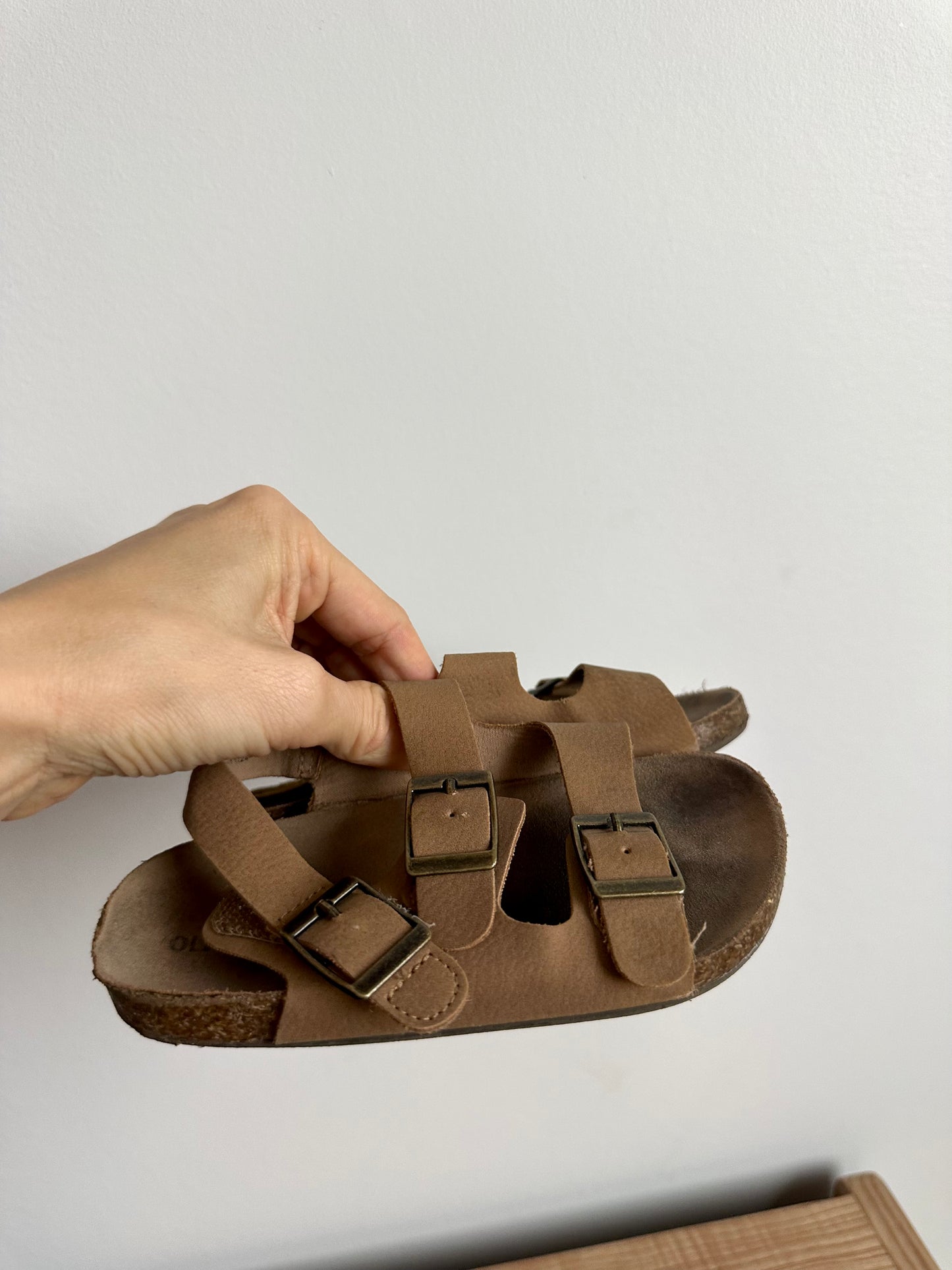 Faux Leather Light Brown Sandals / Size 9 Toddler
