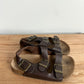 Faux Leather Dark Brown Sandals / Size 8 Toddler
