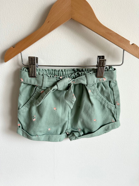 OshKosh Sage Floral Shorts with Belt / 24m