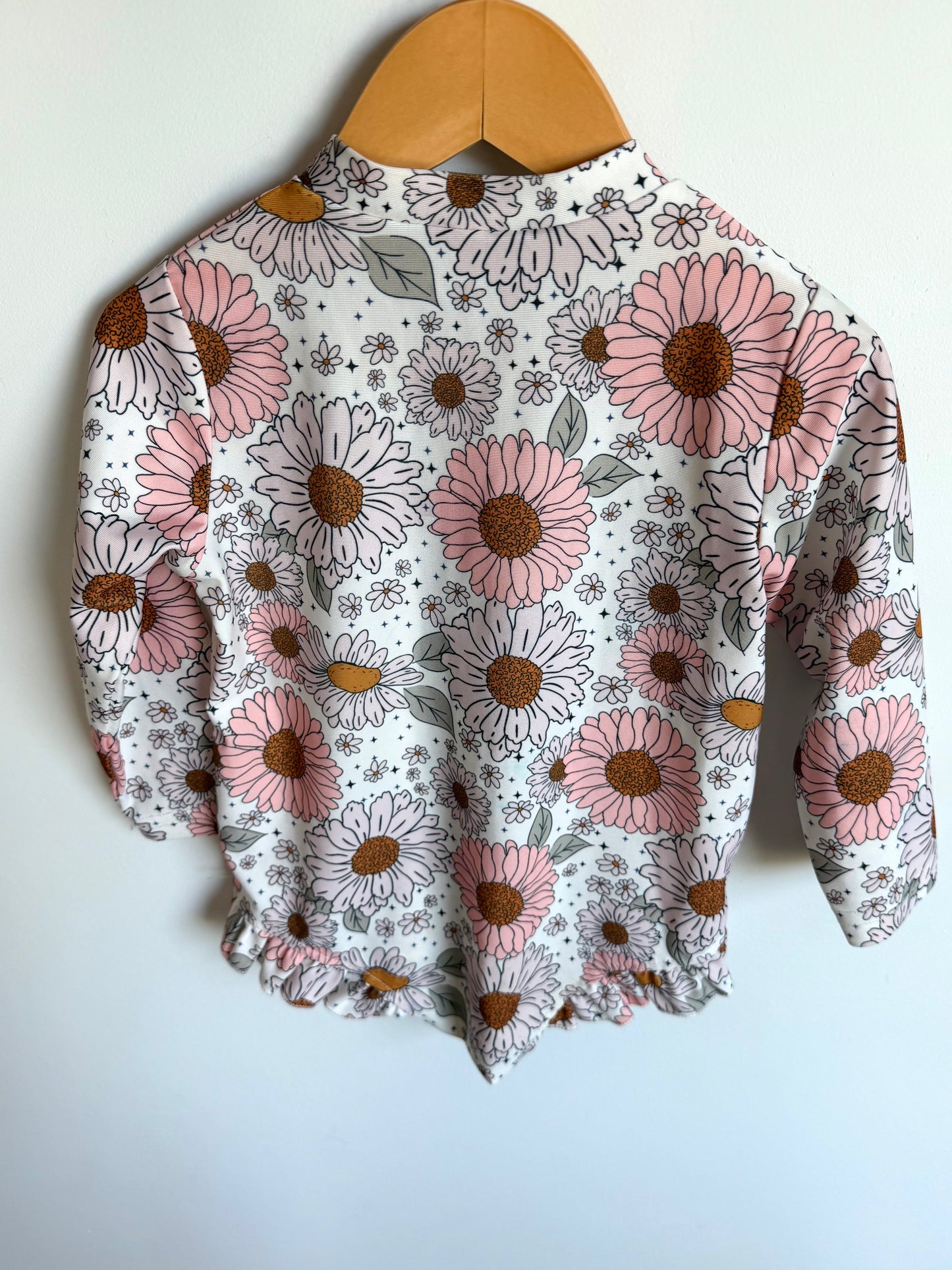 Floral Long Sleeve Swimsuit / 3-4T