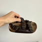 Faux Leather Dark Brown Sandals / Size 8 Toddler