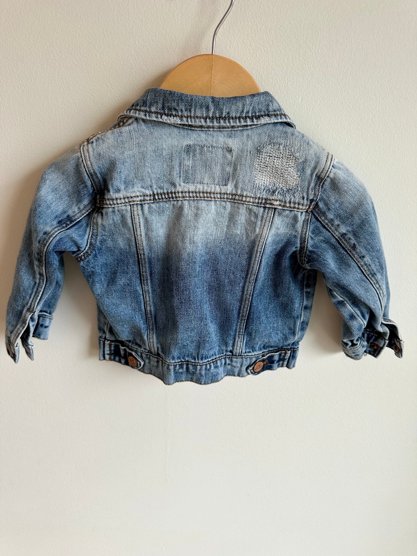 Zara Denim Distressed Jacket / 9-12m