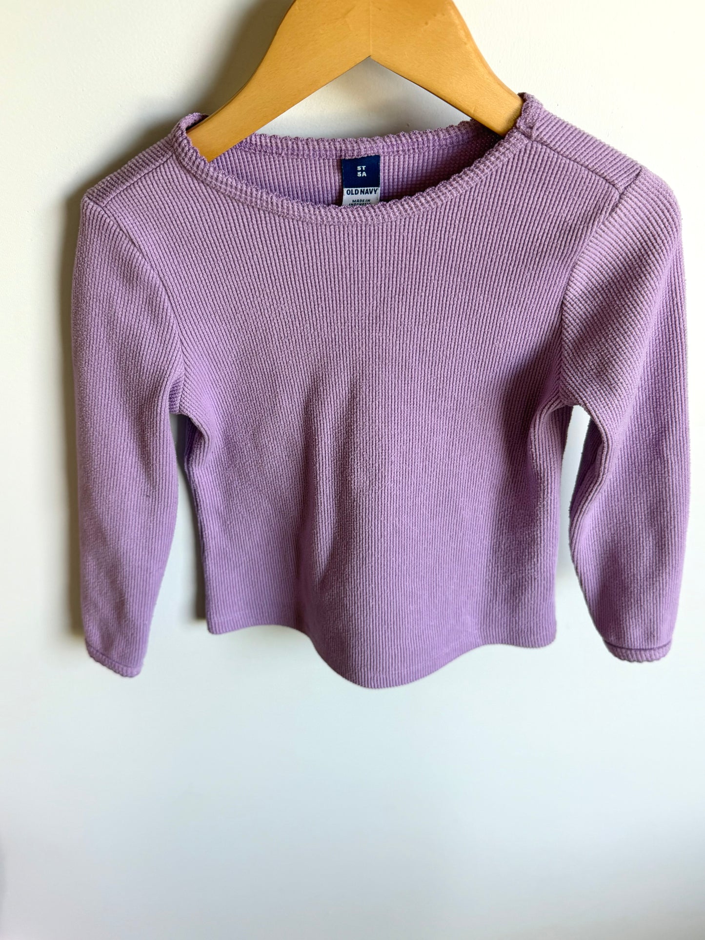 Thick Ribbed Purple Long Sleeve / 4-5T