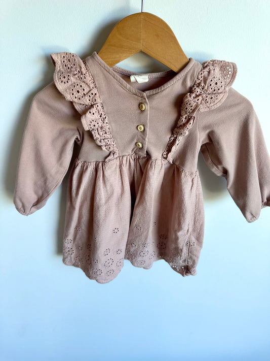 H&M Blush Eyelet Dress / 6-9m