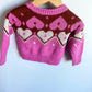 Pink Knit Heart Sweater / 12m