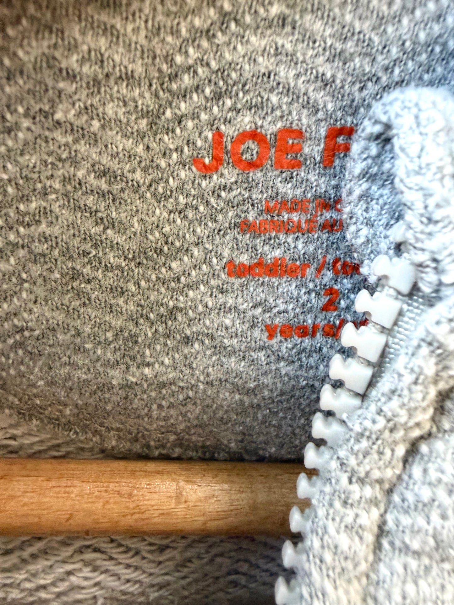 Grey Zip Hoodie / 2T