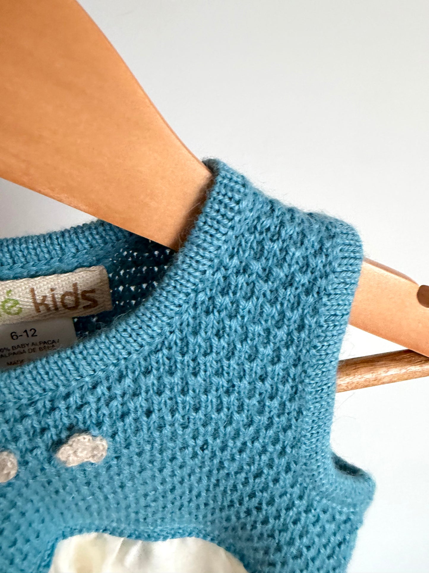 Boske Kids Blue Knit Alpaca Dress / 6-12m