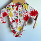 White Floral Swimsuit / 6-12m
