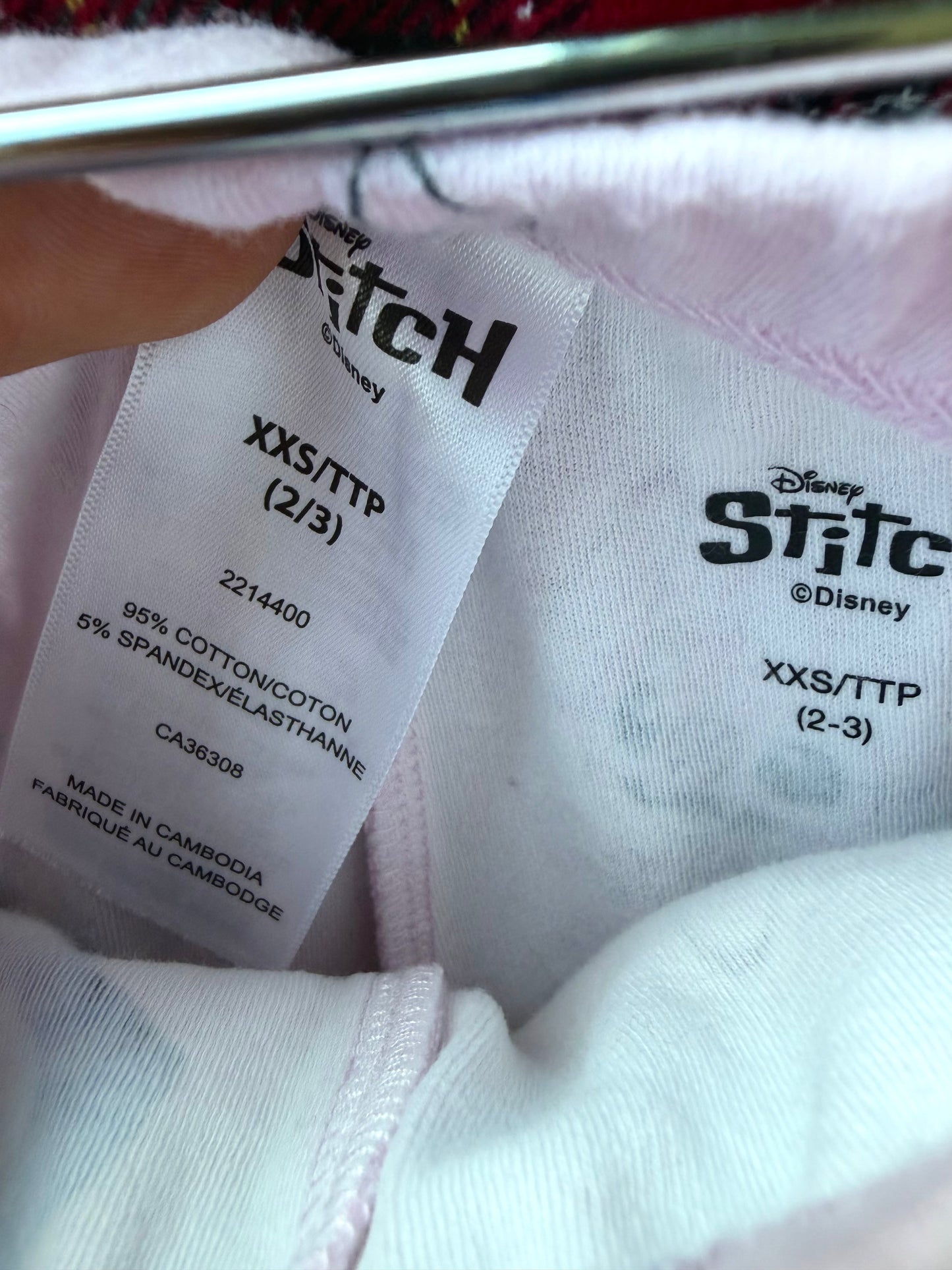 Stitch Fuzzy PJ Top + Bottoms Set / 2T
