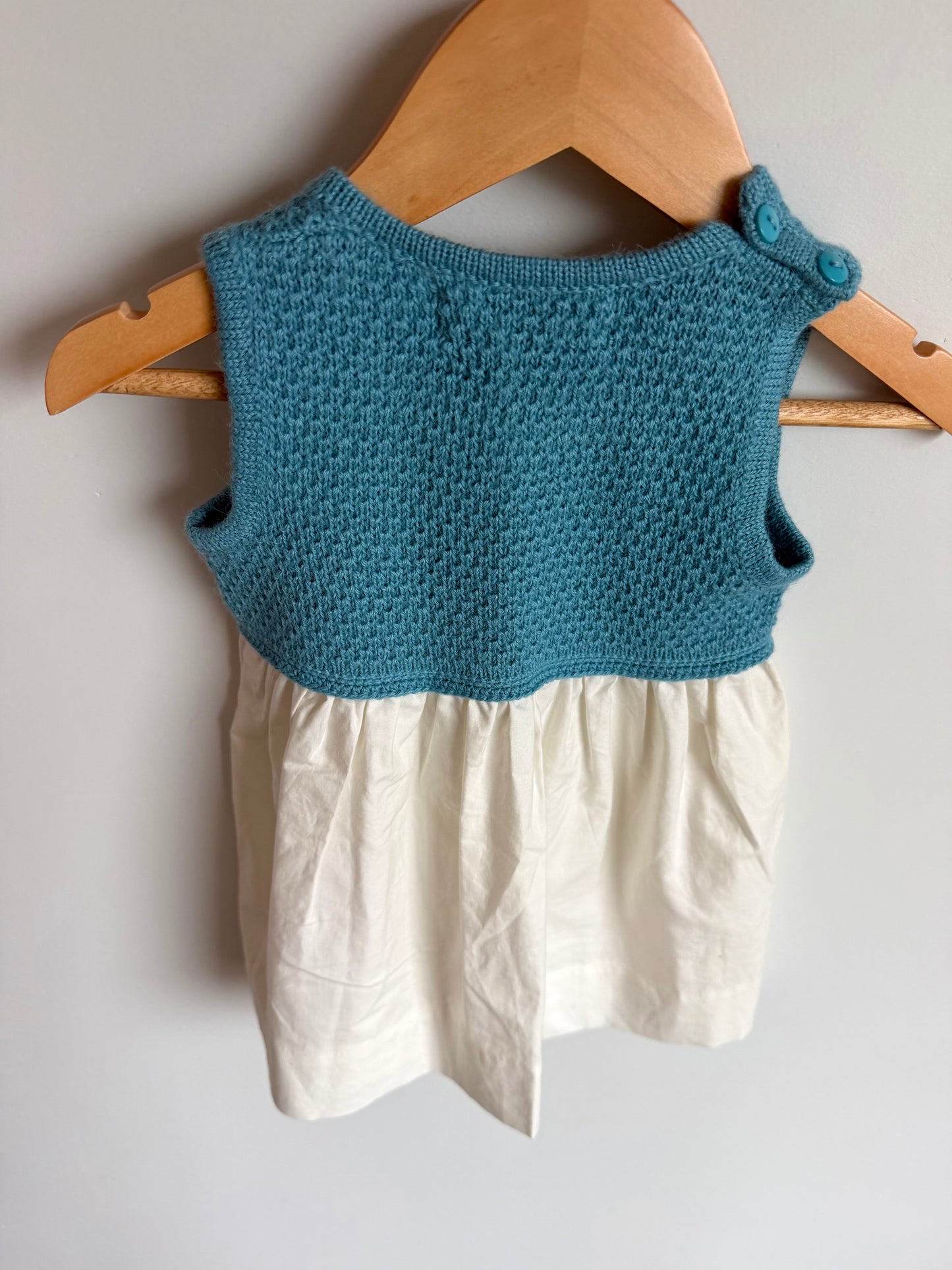 Boske Kids Blue Knit Alpaca Dress / 6-12m