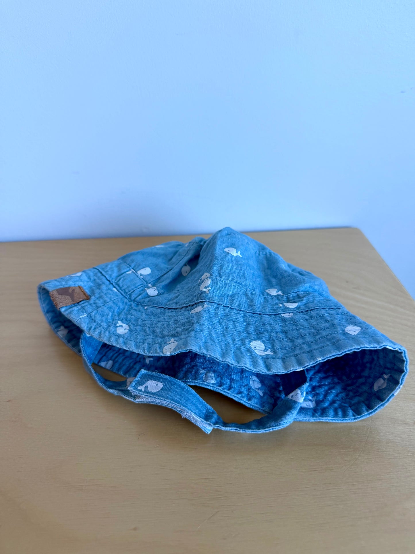 Whale Chambray Sun Hat / 3-6m?