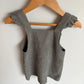 Grey Knit Ruffle Sleeve Dress with Buttons / 6-9m