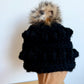 Pom Pom Black Toque / 6-12m?