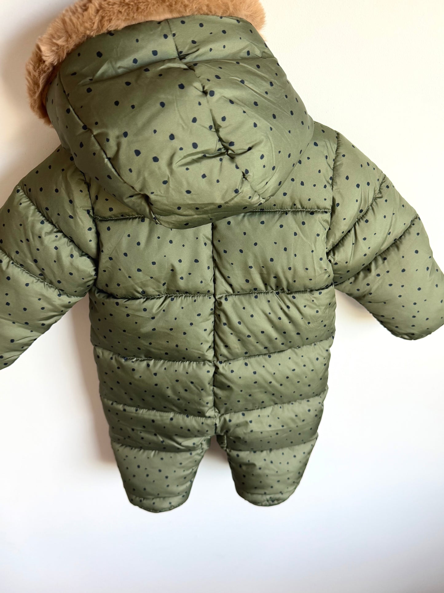 Hooded Olive Bunting Suit (With Tags) / 0-3m