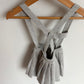 Thick Grey Knit Skirt with Removable Suspenders / 6-9m