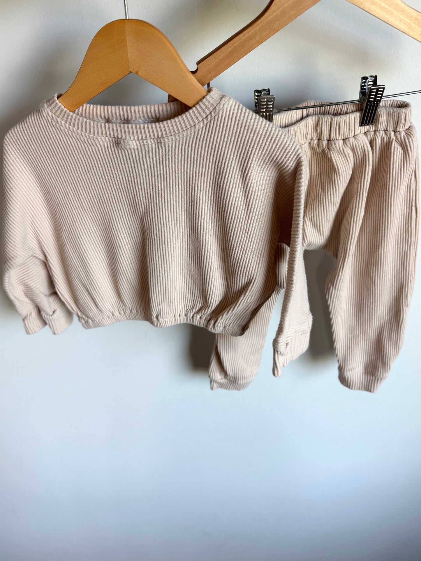 Kindly Ribbed Oat Top + Bottoms Set / 2T