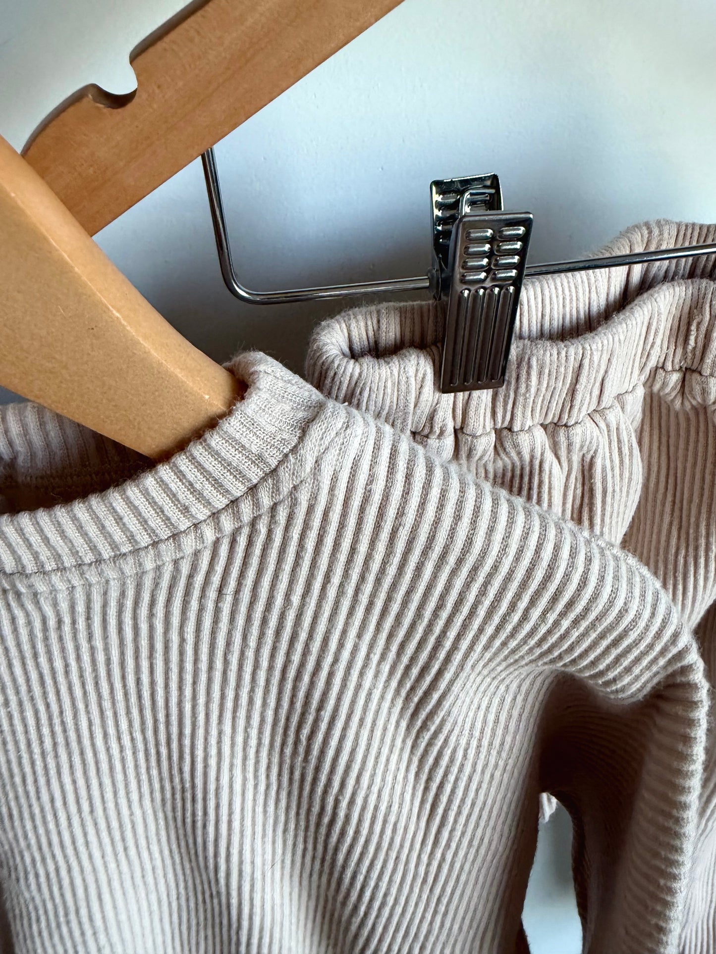 Kindly Ribbed Oat Top + Bottoms Set / 2T