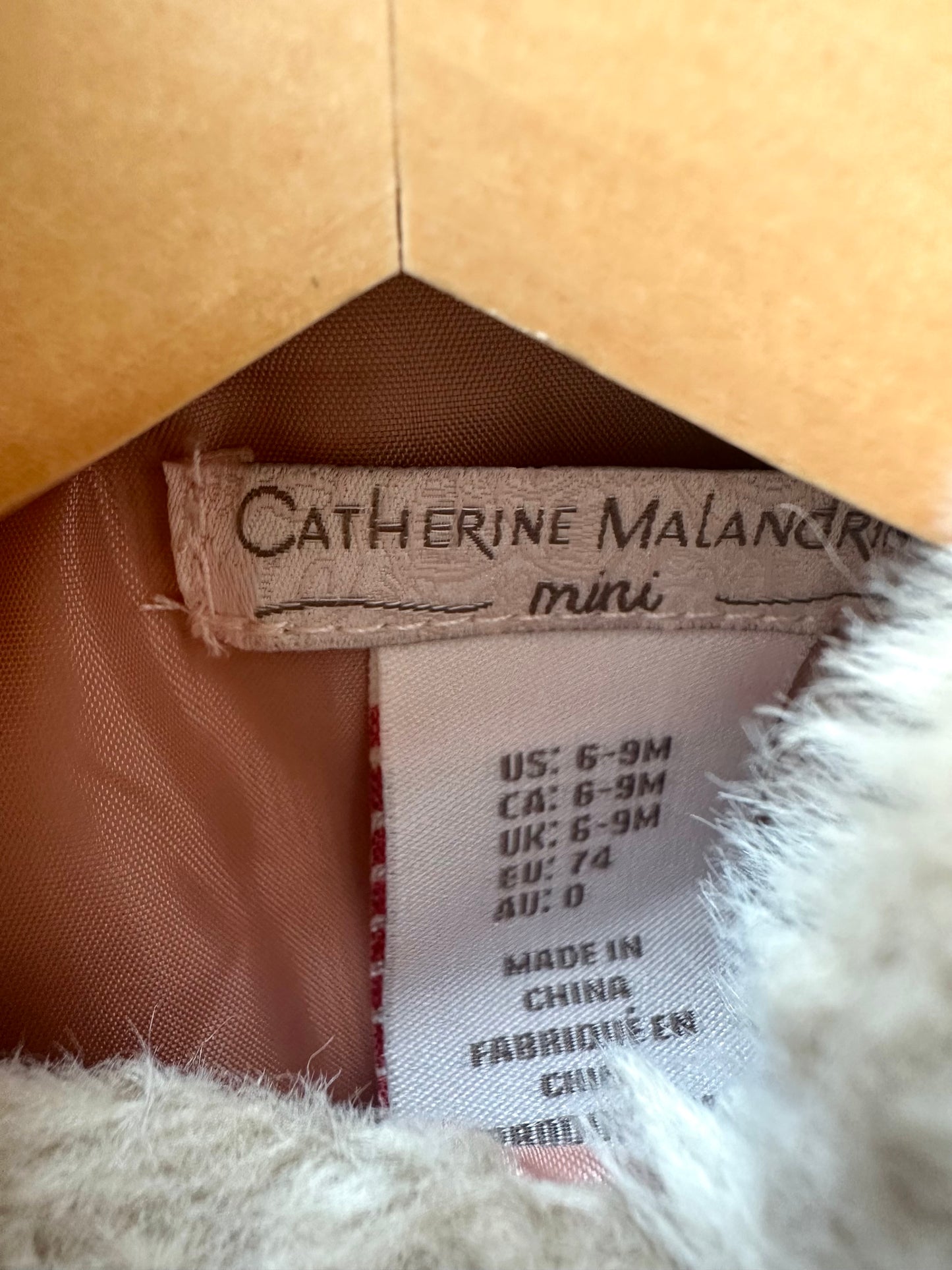 Fuzzy Tan Animal Print Hood Jacket / 6-9m